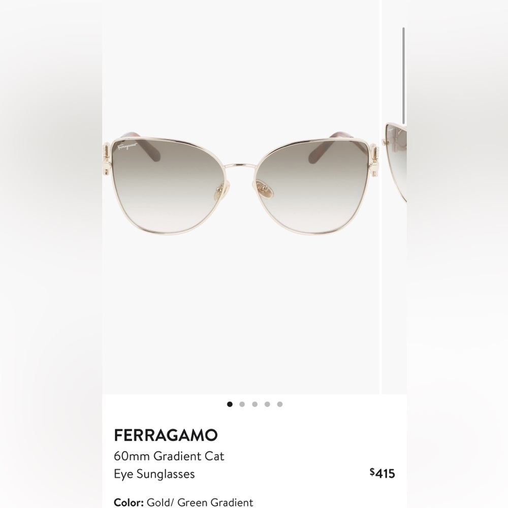 Ferragamo 60mm Gradient Cat Eye Sunglasses- Color: Gold/Green Gradient